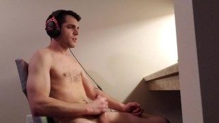 Home for Christmas – Quick Jerk Off Watching Porn with Family in Next Room