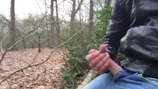 Stroking my boner in public