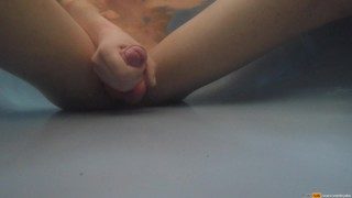 When guys jerking and shoot there cum under water